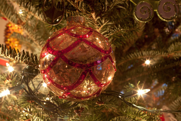 圣诞树地球仪装饰背景图片下载