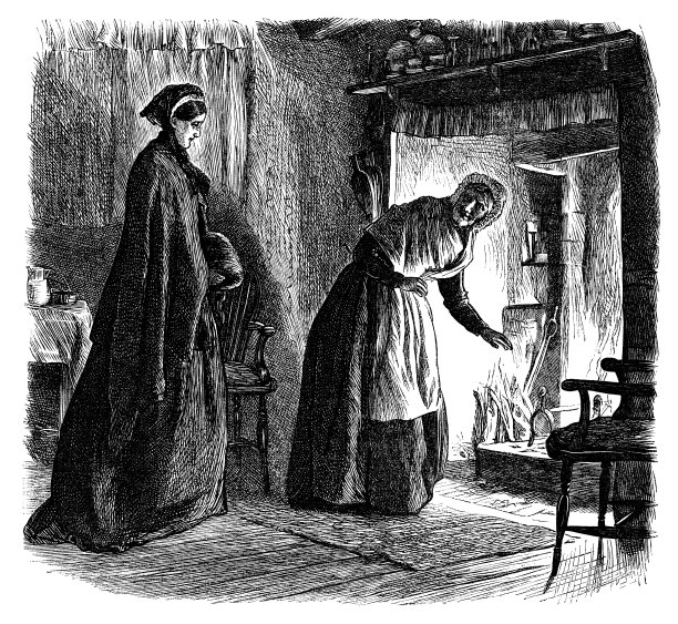 农舍里的两个维多利亚时代的女人图片下载
