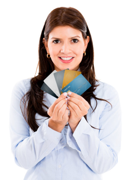 有信用卡的女商人图片下载