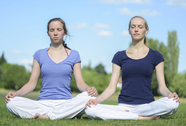 瑜伽特写的两个女孩用手图片下载