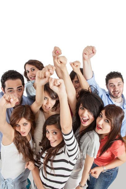 欢呼雀跃的年轻朋友们图片下载