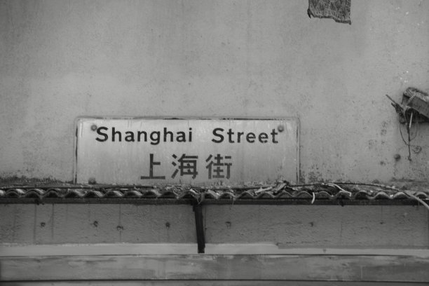 香港九龙半岛上海街路牌图片下载