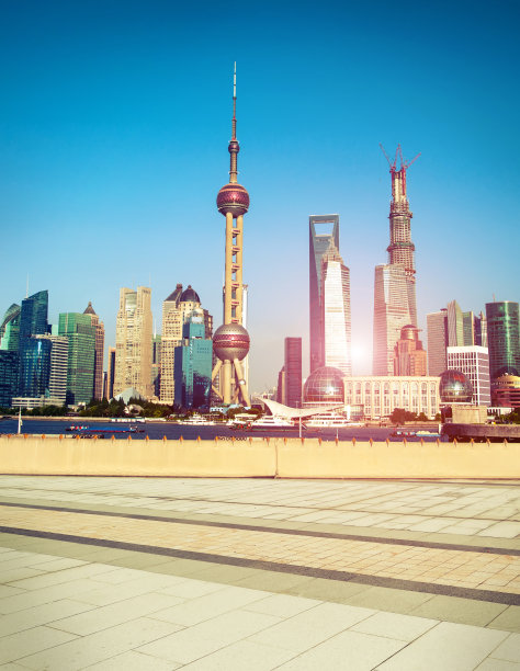 上海市景，有东方明珠塔，商城地标图片下载