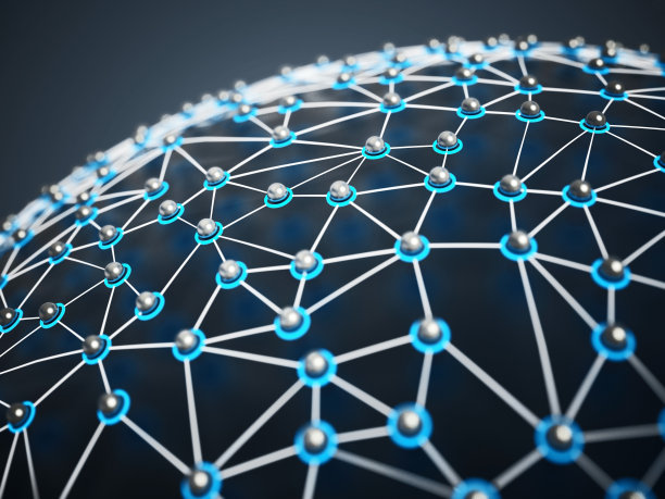 用蓝色的灯把地球上的点连起来图片下载