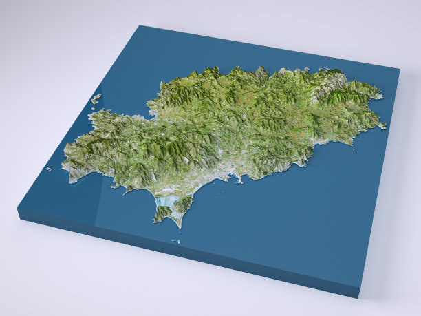 伊比沙岛3D模型地形图自然颜色图片下载