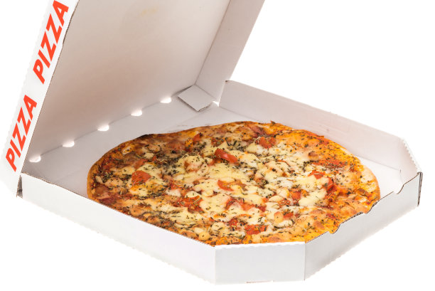 外卖盒里的玛格丽特披萨图片下载