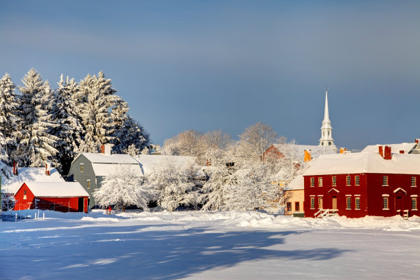 新罕布什尔州朴茨茅斯的冬天图片下载