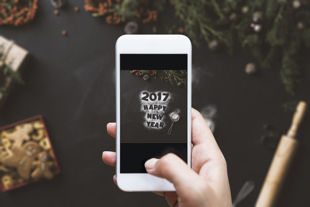 手拍，2017新年快乐概念桌面图片下载