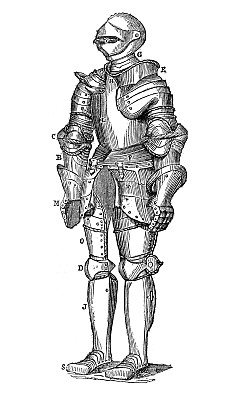 骑士的盔甲仿古雕刻图片下载