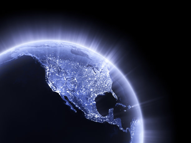 蓝色发光的大地作物[美国]图片下载