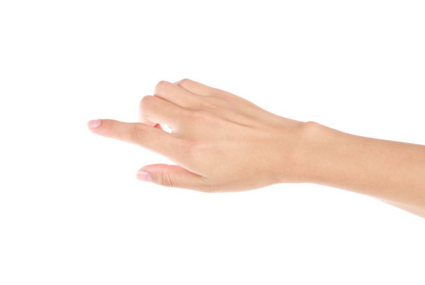 白色背景上的指向手势图片下载
