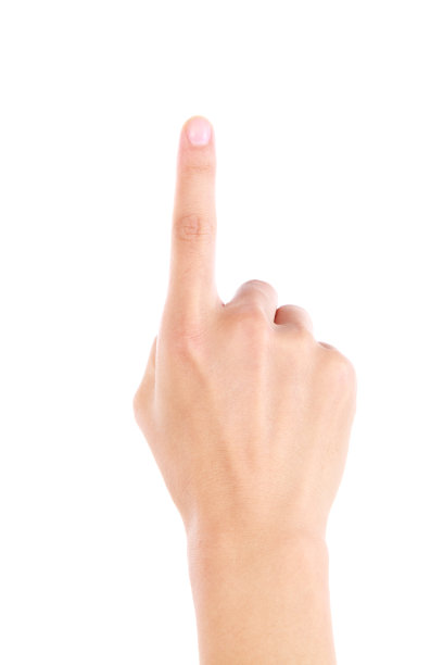 白色背景上的指向手势图片下载