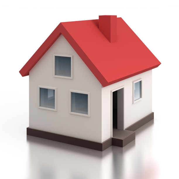 房子模型-孤立的白色裁剪路径图片下载