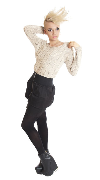 时尚魅力女孩与创意发型和化妆。图片下载