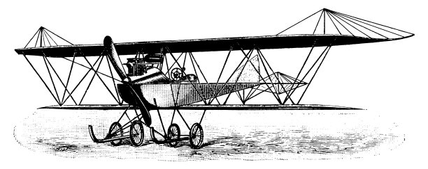 早期的飞行机器|古董科学插图图片下载