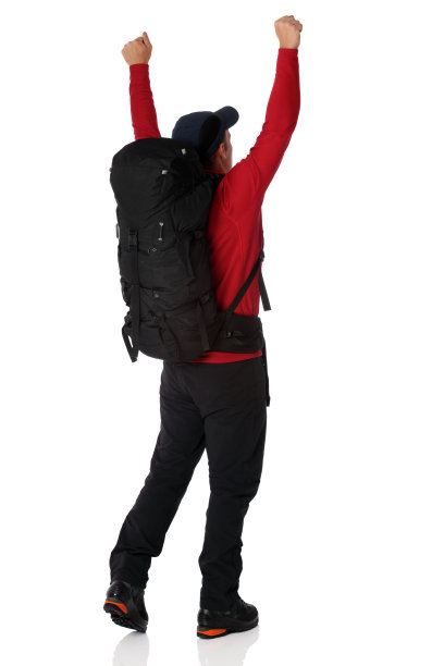 徒步旅行者上涨的武器图片下载