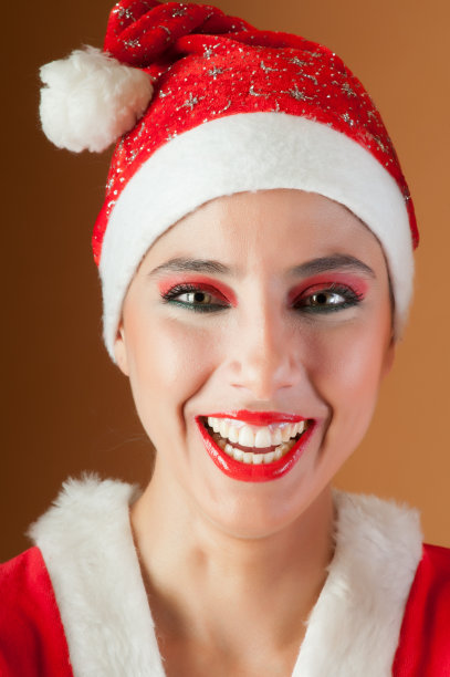 圣诞老人的女人图片下载