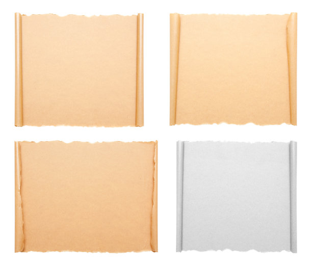 空白滚动纸背景孤立在白色图片下载