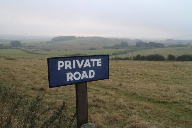 日出时英国乡村的私人道路图片下载