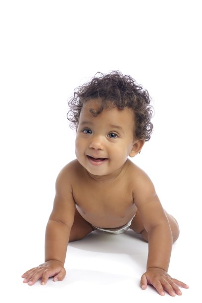 可爱的混血婴儿隔离在白色图片下载