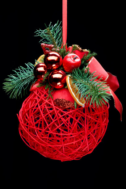 红色的圣诞装饰图片下载