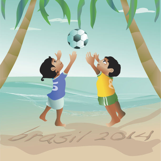巴西的孩子们在玩沙滩足球图片下载