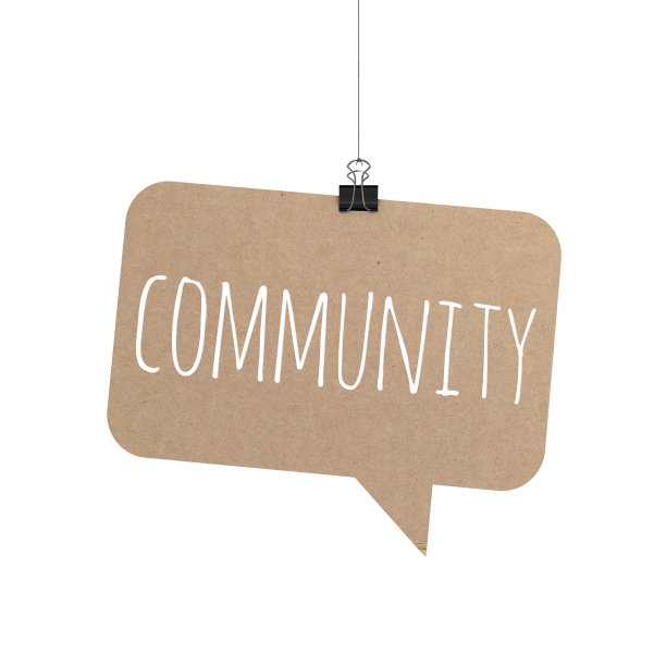 社区演讲泡泡挂在一根绳子上图片下载