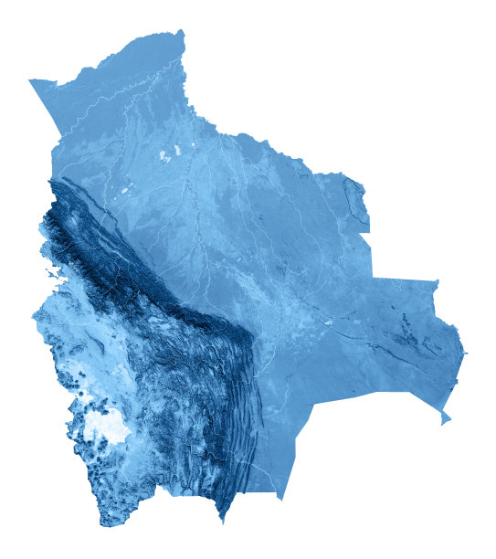 玻利维亚地形图孤立图片下载