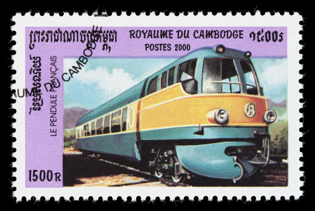 柬埔寨柴油火车邮票图片下载