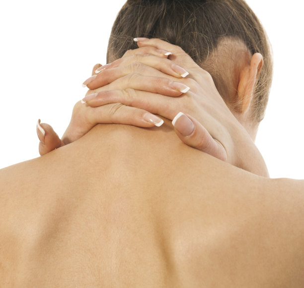 年轻女人脖子上的剧痛图片下载