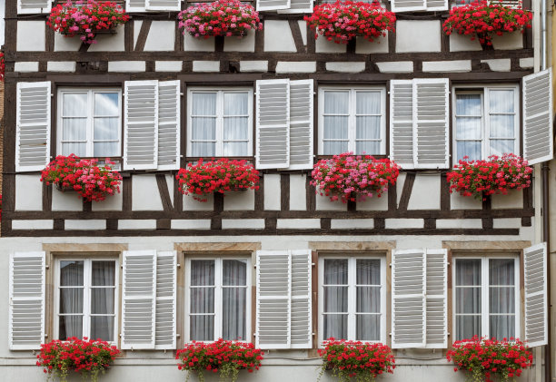 阿尔萨斯:斯特拉斯堡美丽的半木房子图片下载