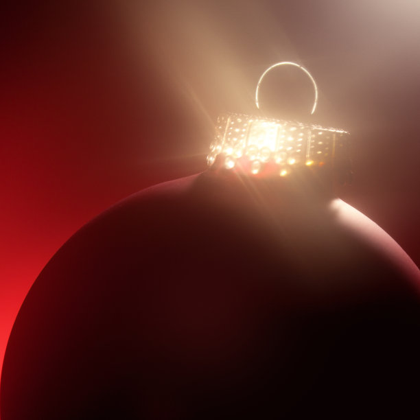 红色圣诞装饰物静物图片下载