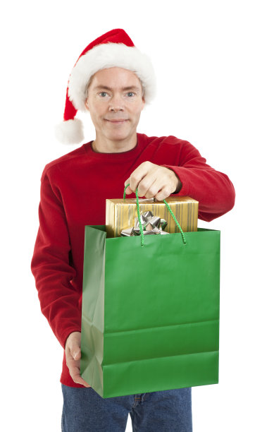 带圣诞礼物的男人图片下载