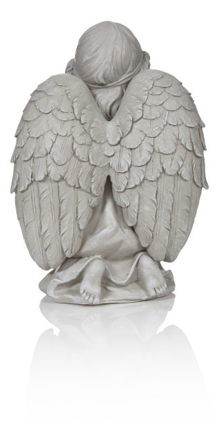 天使雕像孤立图片下载