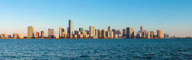 迈阿密天际线在日出全景图片下载