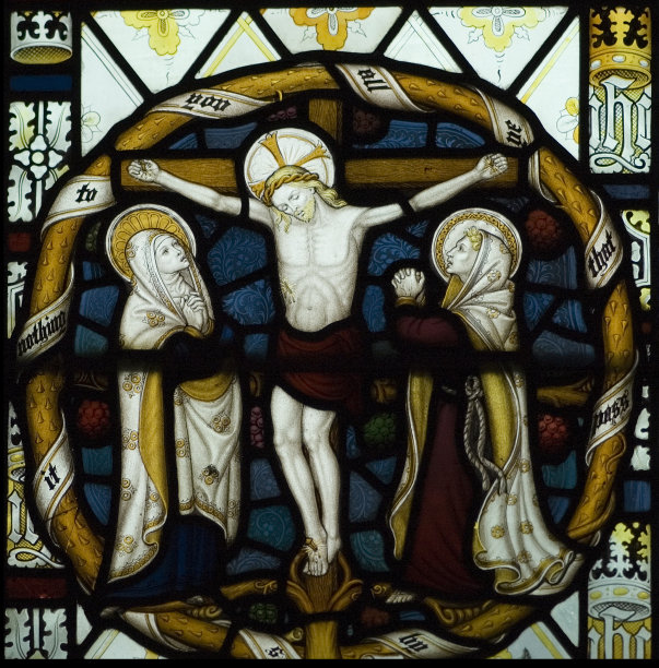 古代英国教堂彩色玻璃图片下载