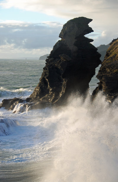海浪冲击崎岖的西海岸图片下载