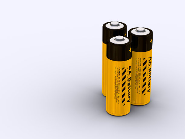 普通3D生成电池在白色背景图片下载