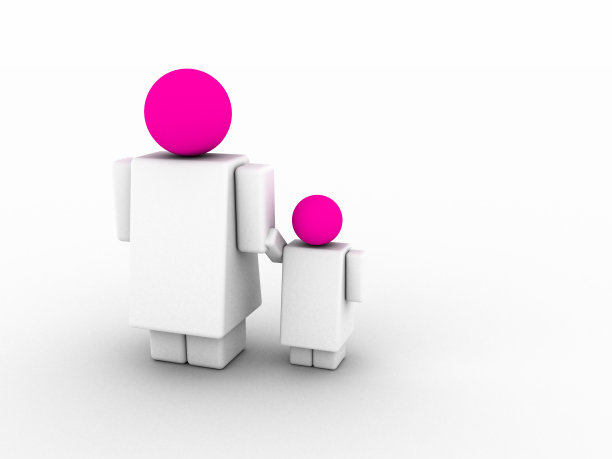 3D图标系列:母亲和女儿图片下载