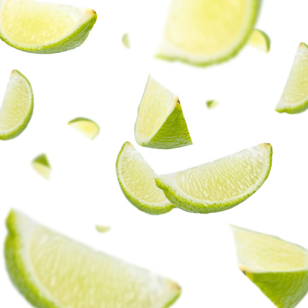 白底上到处都是酸橙片图片下载