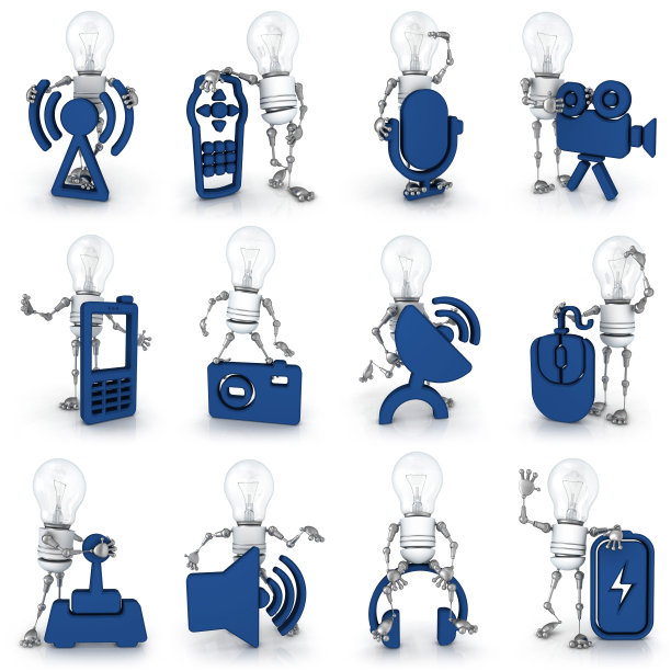 灯泡机器人-设备图标图片下载