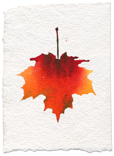 秋叶水彩图片下载