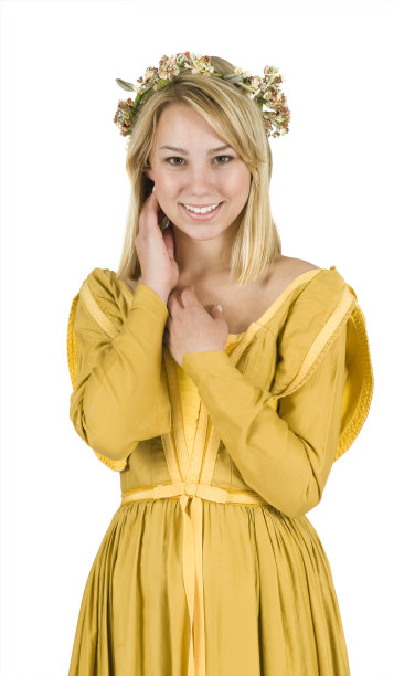 穿着文艺复兴时期万圣节服装的美丽年轻女人图片下载