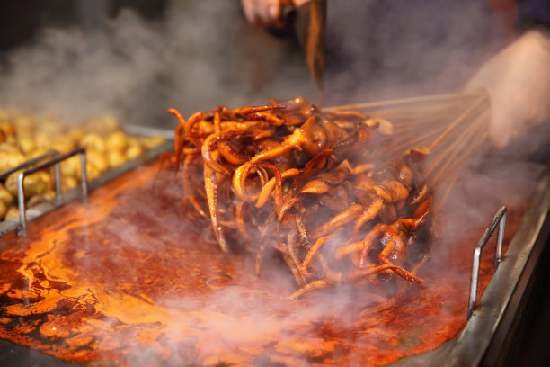 铁板烧鱿鱼素材图片