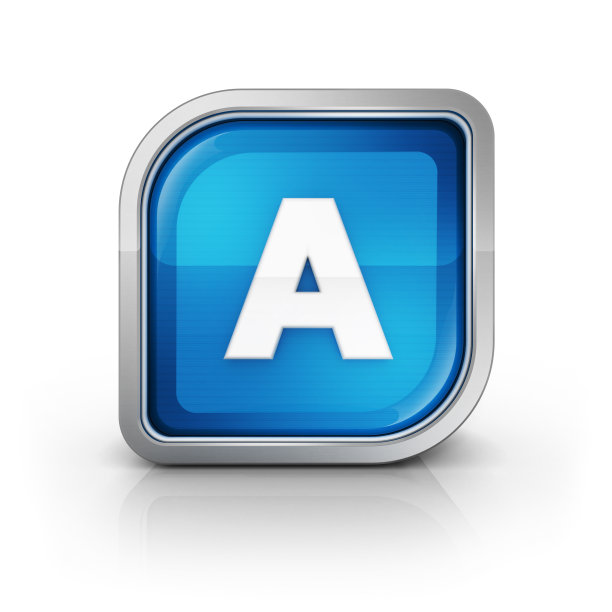 光滑的蓝色字母A 3d图标图片下载