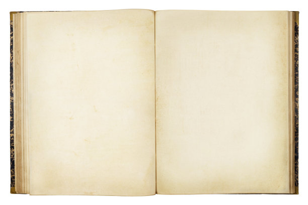 空白的、打开的、破旧的书图片下载
