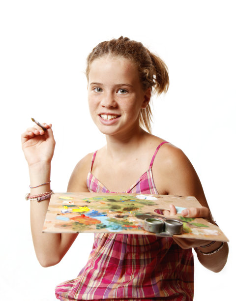 年轻的调色板画家图片下载