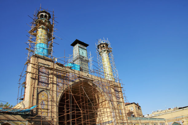 日落时分重建中的霍梅尼伊玛目清真寺图片下载