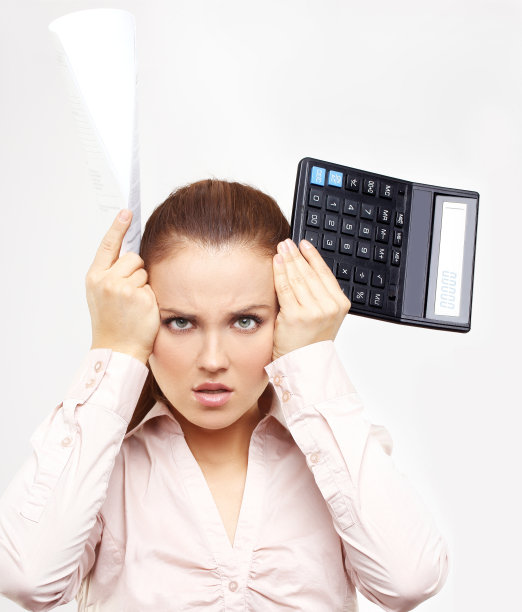 漂亮女人厌倦了计算税金图片下载