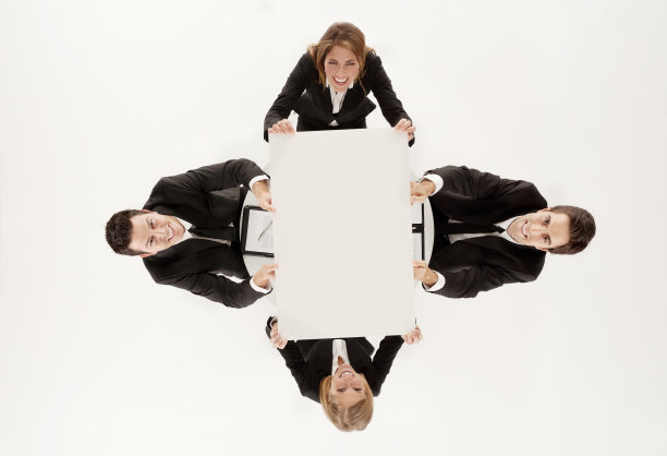 举着标语的企业高管图片下载